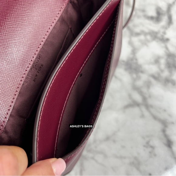 Kate Spade Staci Square Crossbody Handbag In Deep Berry - Picture 12 of 14